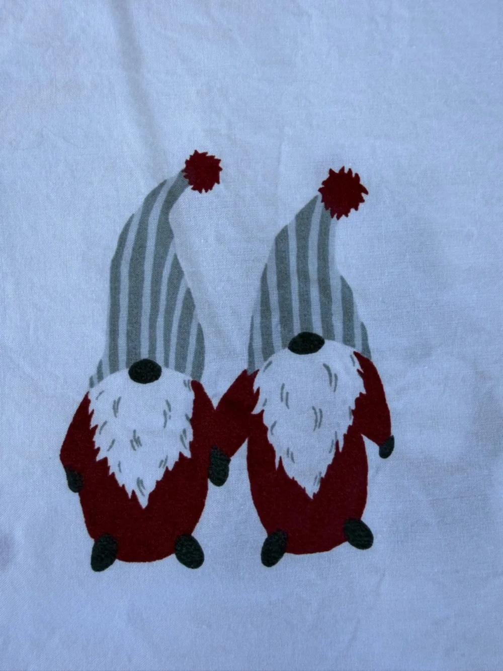 Pottery Barn Holiday Gnome 100% Organic Cotton 3-Piece Sheet Set Queen HTF GUC